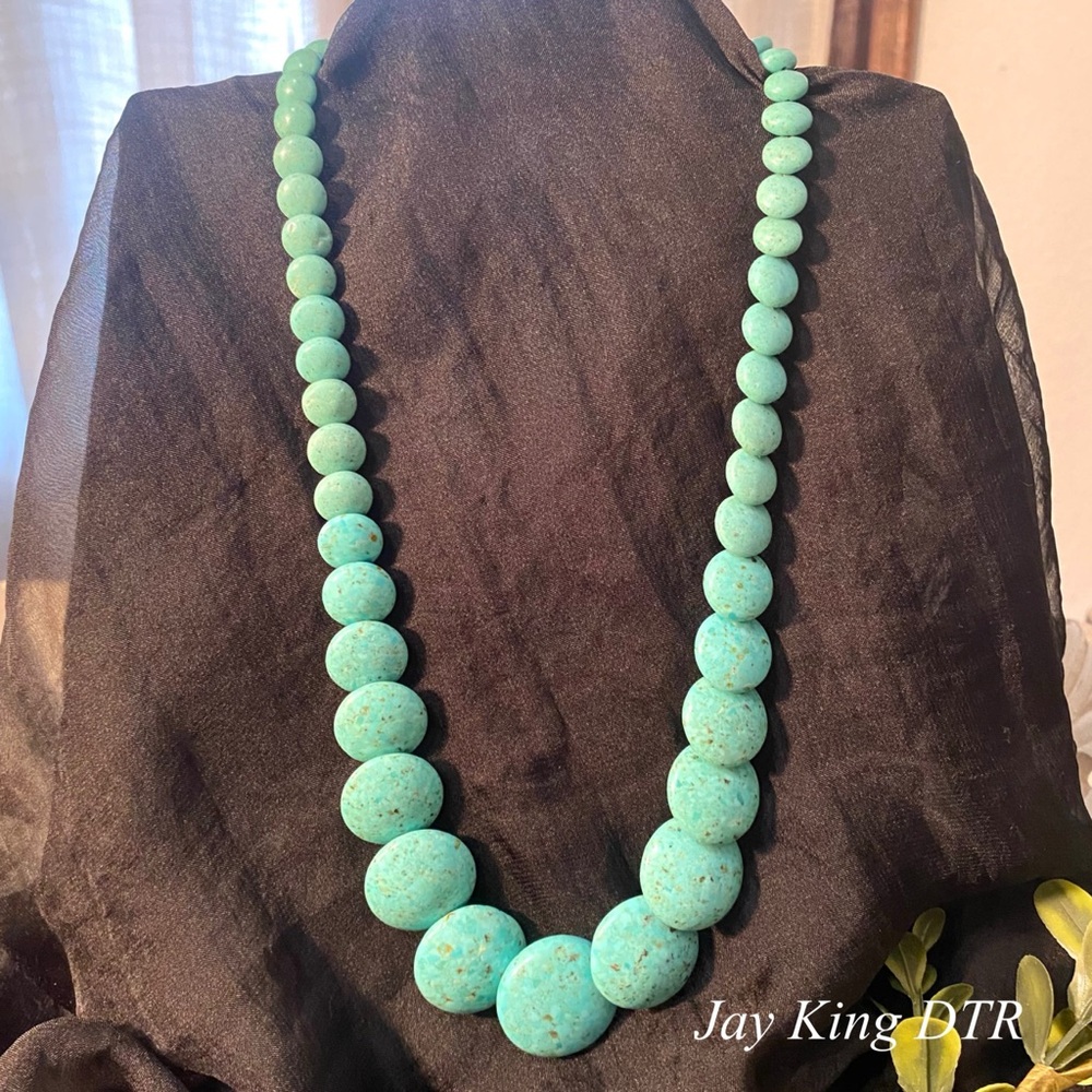 Jay King DTR Mine Finds Turquoise Graduated Disc Necklace 925